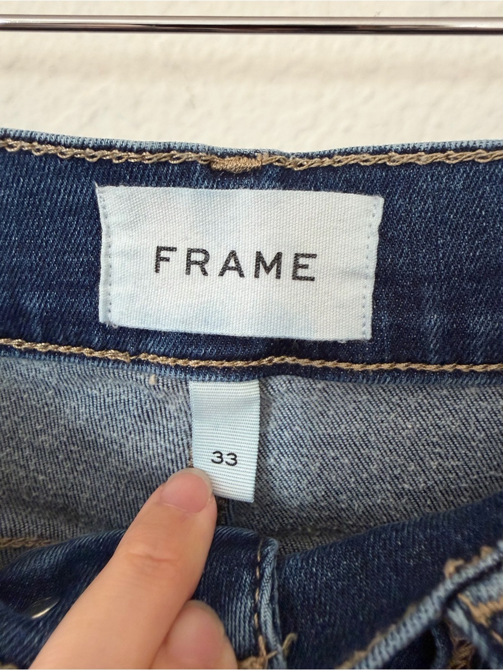 Frame Le Slim Palazzo High Rise Wide Leg Jeans Raw Fray Size 33 Denim Western - Picture 5 of 11